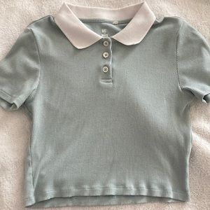 Pacsun Ribbed Crop Polo